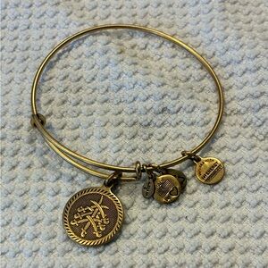 Alex and Ani Seven Swords Gold Charm Bangle Bracelet
